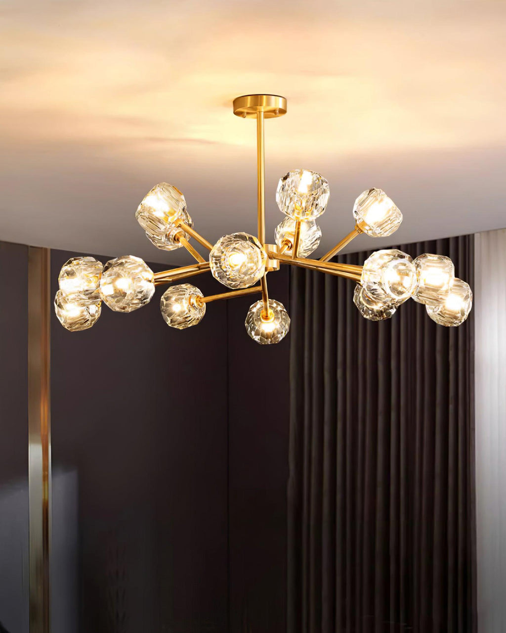 Kristy Lustre Boule de Cristal Laiton Élégance - Neutralighting