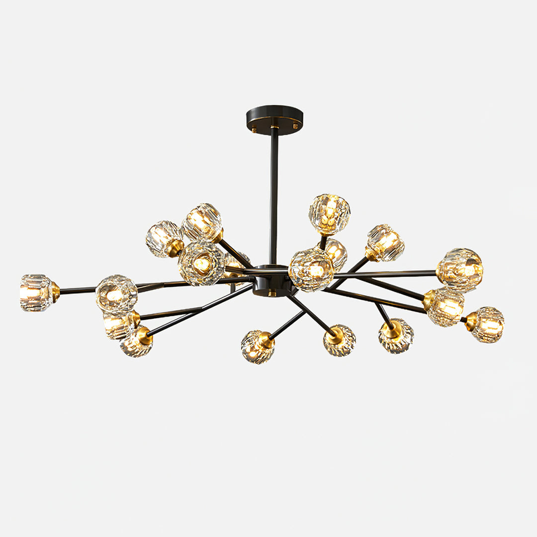 Lustra Suspension Lampe Boule en Cristal et Laiton en Grappe - Neutralighting