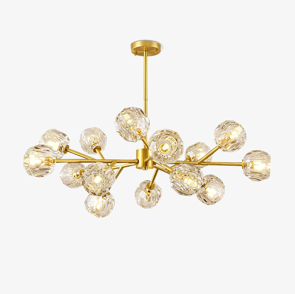 Lustra Suspension Lampe Boule en Cristal et Laiton en Grappe - Neutralighting