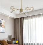 Lustra Suspension Lampe Boule en Cristal et Laiton en Grappe - Neutralighting
