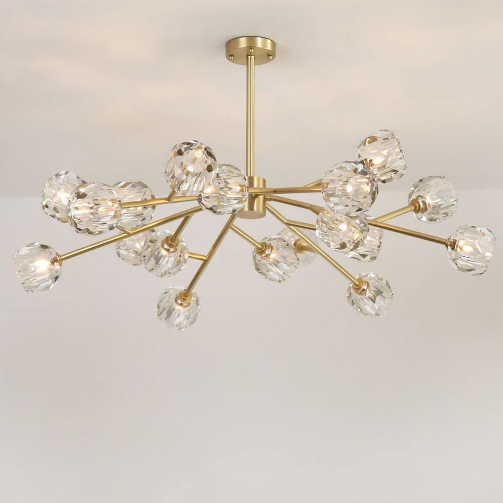 Lustra Suspension Lampe Boule en Cristal et Laiton en Grappe - Neutralighting