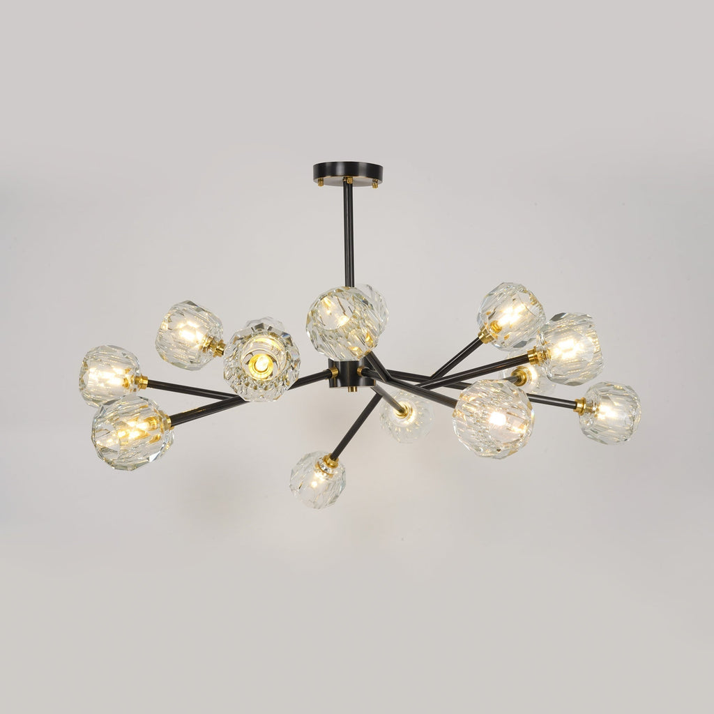 Lustra Suspension Lampe Boule en Cristal et Laiton en Grappe - Neutralighting