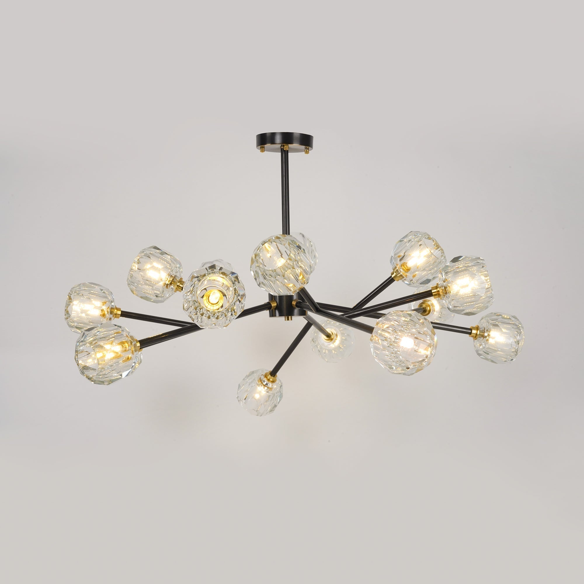 Lustra Suspension Lampe Boule en Cristal et Laiton en Grappe - Neutralighting