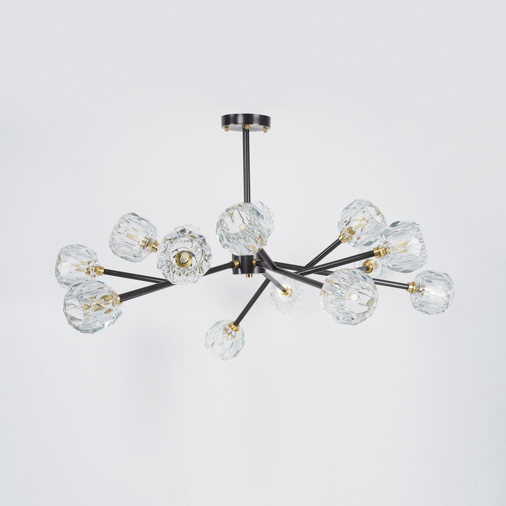 Lustra Suspension Lampe Boule en Cristal et Laiton en Grappe - Neutralighting