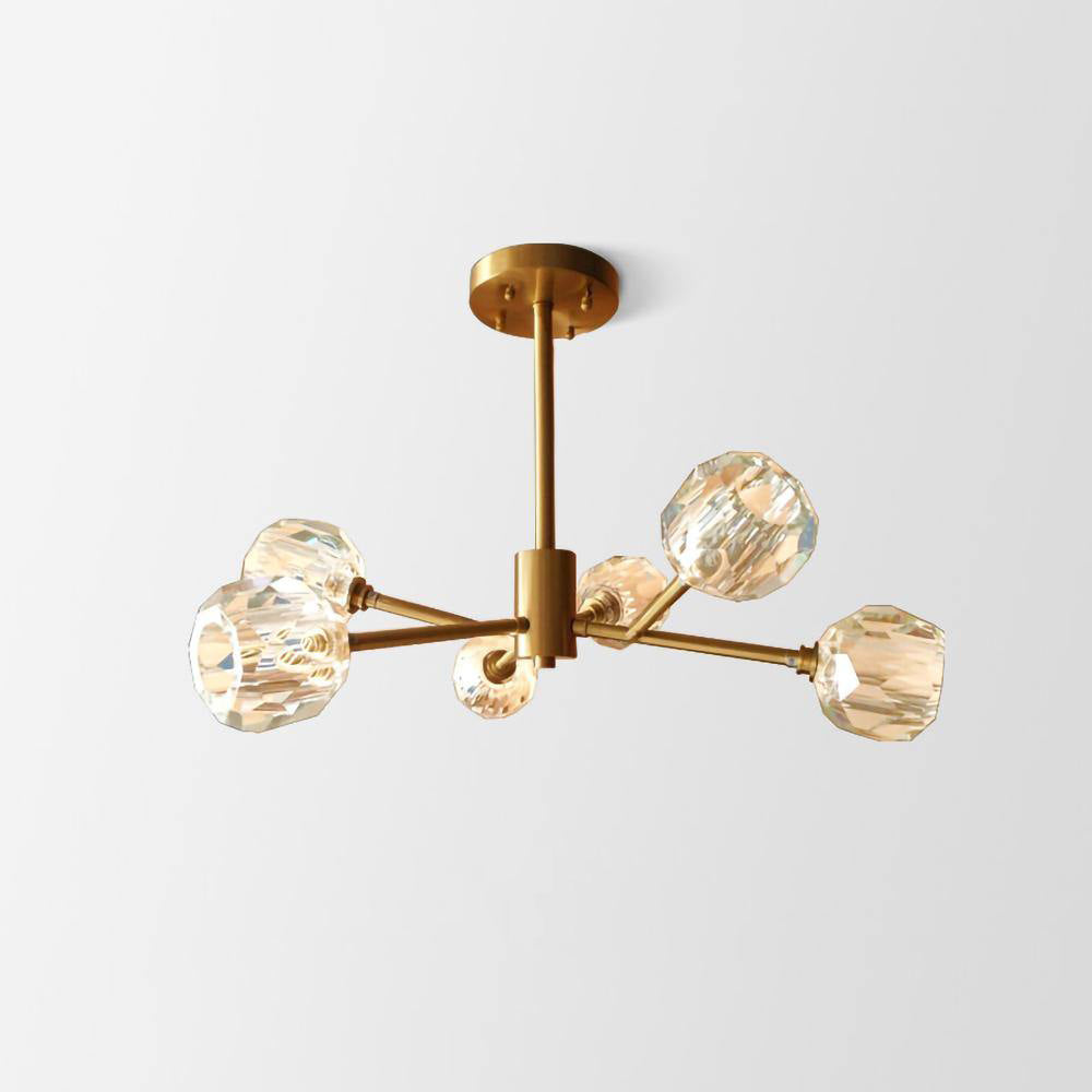 Lustra Suspension Lampe Boule en Cristal et Laiton en Grappe - Neutralighting