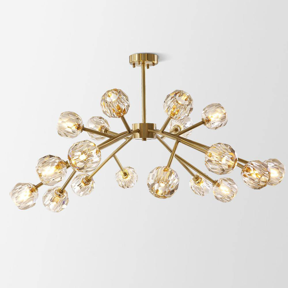 Lustra Suspension Lampe Boule en Cristal et Laiton en Grappe - Neutralighting