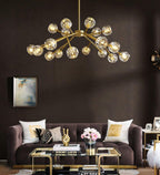 Lustra Suspension Lampe Boule en Cristal et Laiton en Grappe - Neutralighting