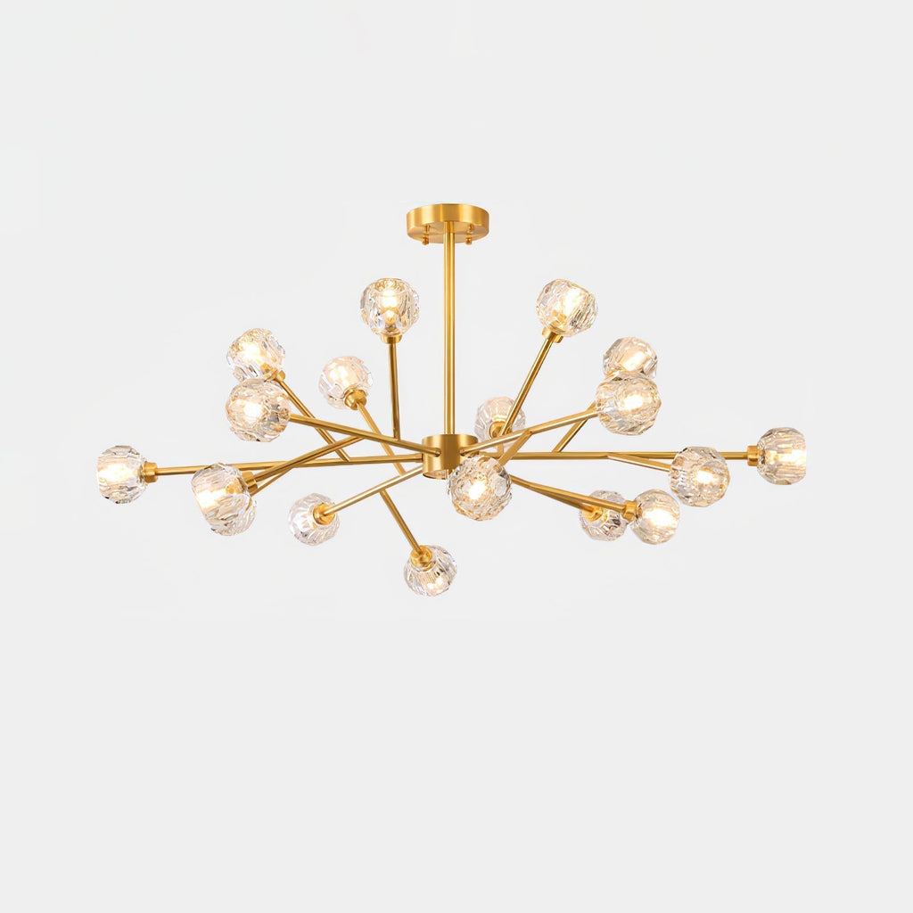 Lustra Suspension Lampe Boule en Cristal et Laiton en Grappe - Neutralighting