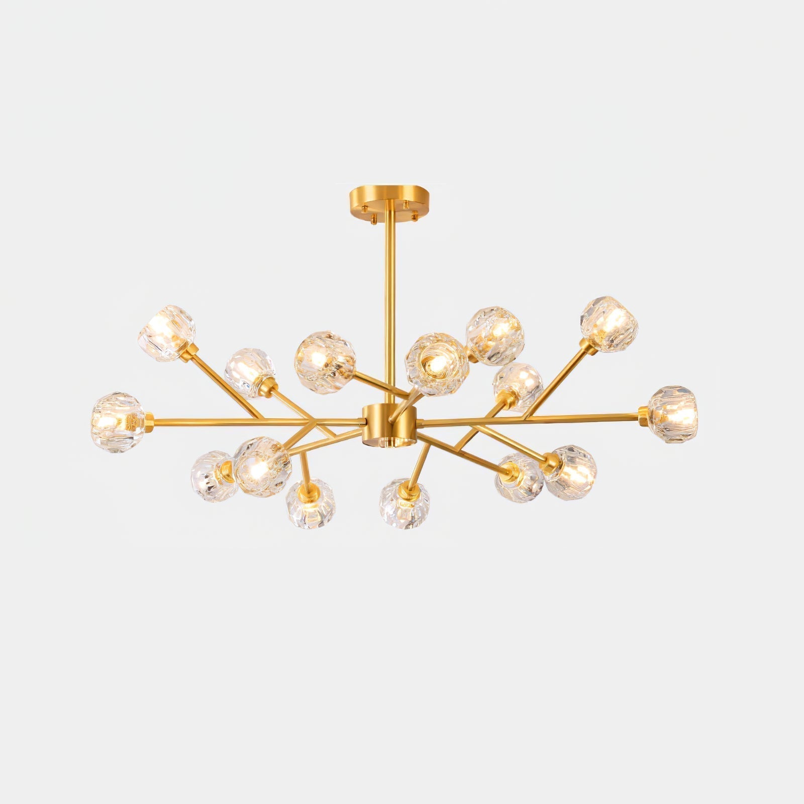 Lustra Suspension Lampe Boule en Cristal et Laiton en Grappe - Neutralighting