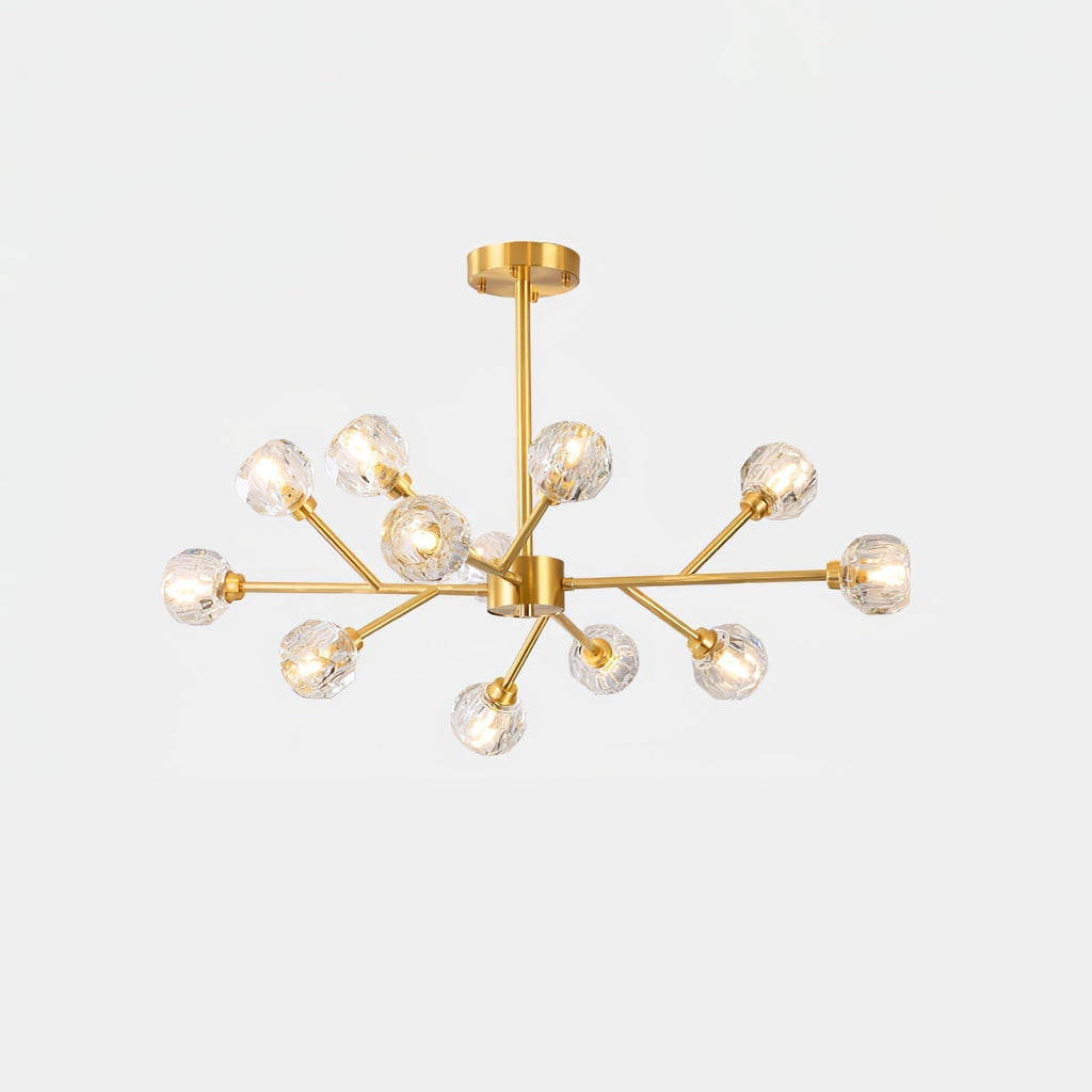 Lustra Suspension Lampe Boule en Cristal et Laiton en Grappe - Neutralighting