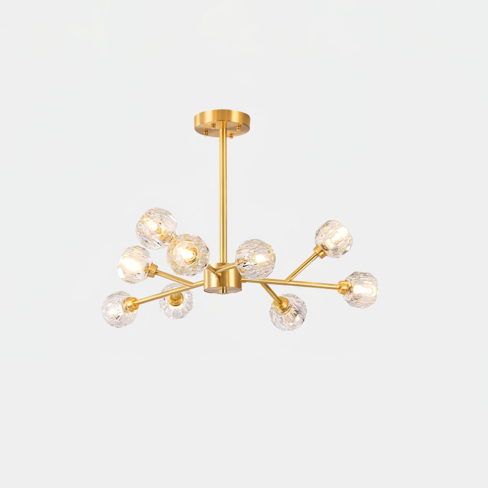 Lustra Suspension Lampe Boule en Cristal et Laiton en Grappe - Neutralighting