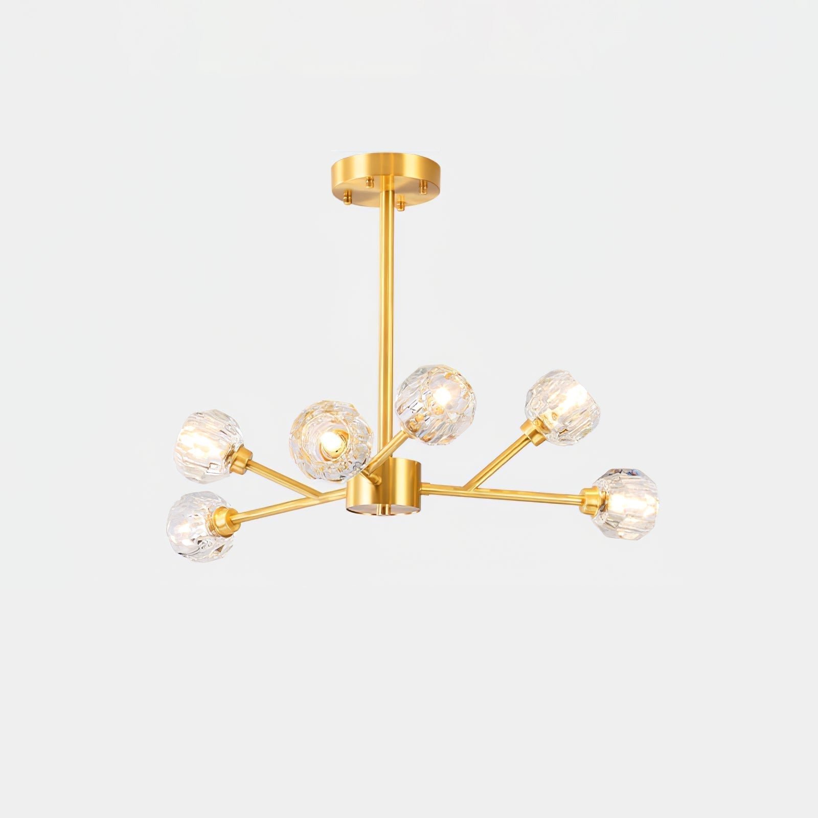 Lustra Suspension Lampe Boule en Cristal et Laiton en Grappe - Neutralighting