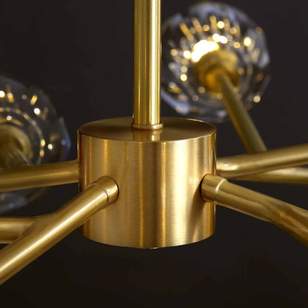Lustra Suspension Lampe Boule en Cristal et Laiton en Grappe - Neutralighting