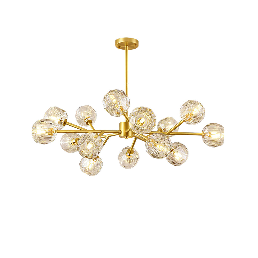 Lustra Suspension Lampe Boule en Cristal et Laiton en Grappe - Neutralighting