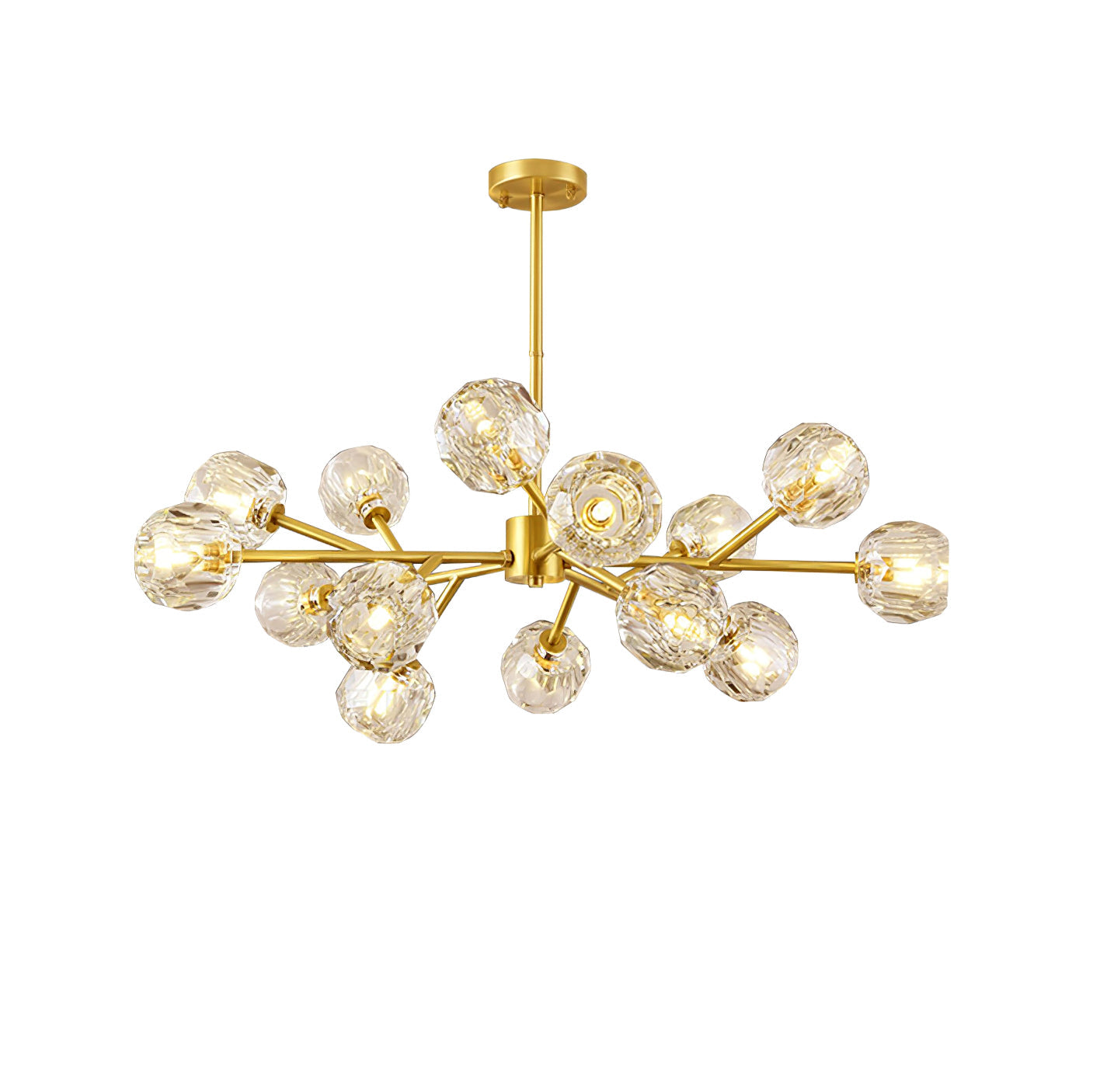 Lustra Suspension Lampe Boule en Cristal et Laiton en Grappe - Neutralighting