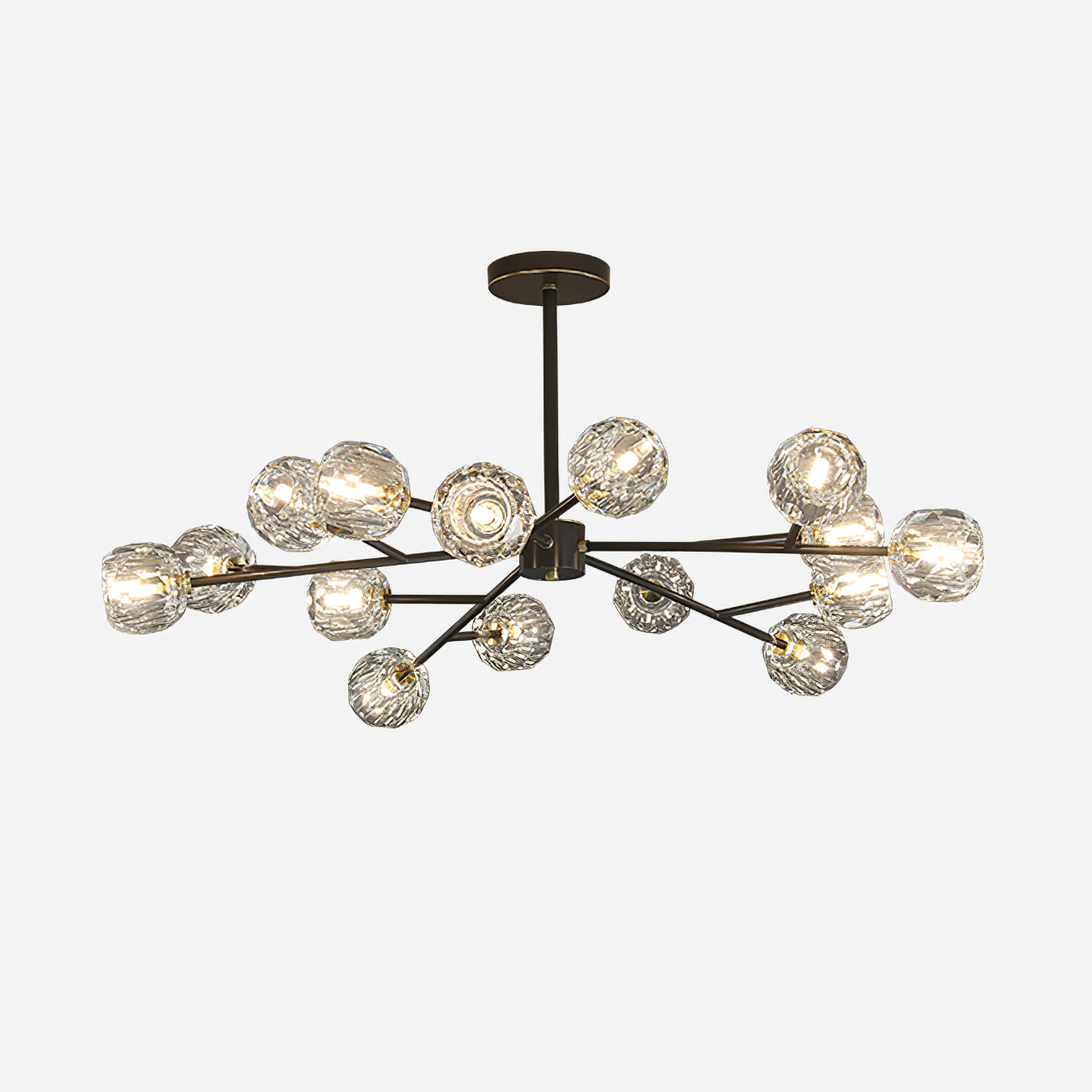 Lustra Suspension Lampe Boule en Cristal et Laiton en Grappe - Neutralighting