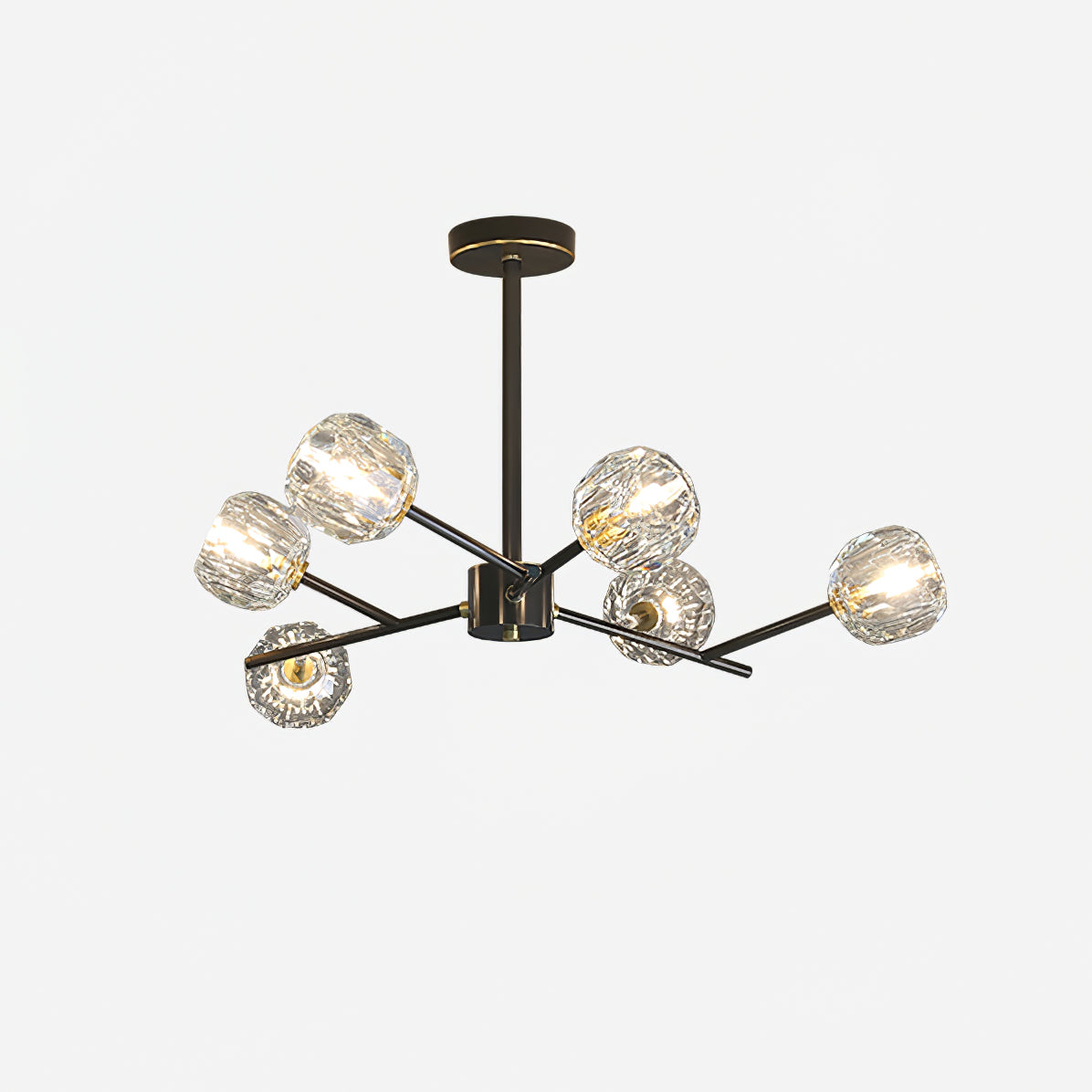 Lustra Suspension Lampe Boule en Cristal et Laiton en Grappe - Neutralighting