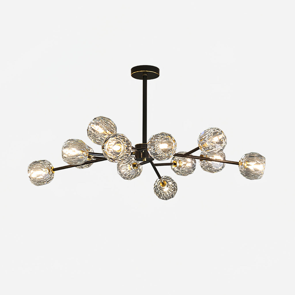 Lustra Suspension Lampe Boule en Cristal et Laiton en Grappe - Neutralighting