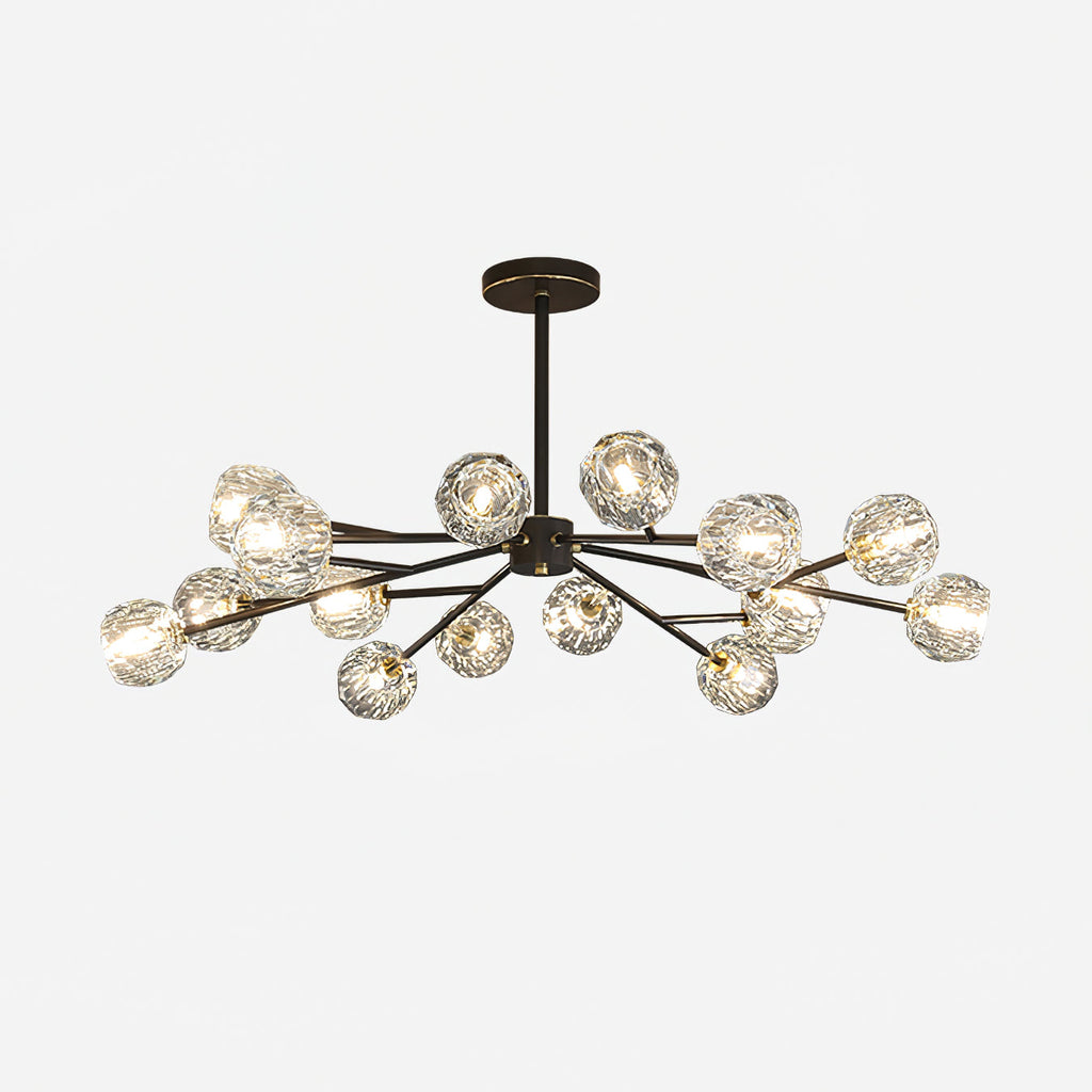 Lustra Suspension Lampe Boule en Cristal et Laiton en Grappe - Neutralighting