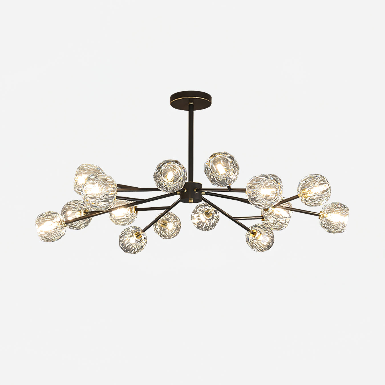 Lustra Suspension Lampe Boule en Cristal et Laiton en Grappe - Neutralighting