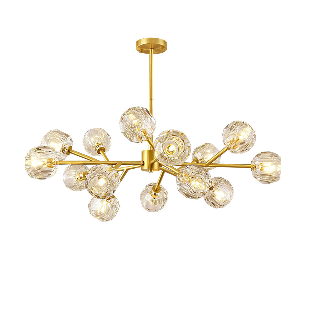 Lustra Suspension Lampe Boule en Cristal et Laiton en Grappe - Neutralighting