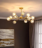 Lustra Suspension Lampe Boule en Cristal et Laiton en Grappe - Neutralighting