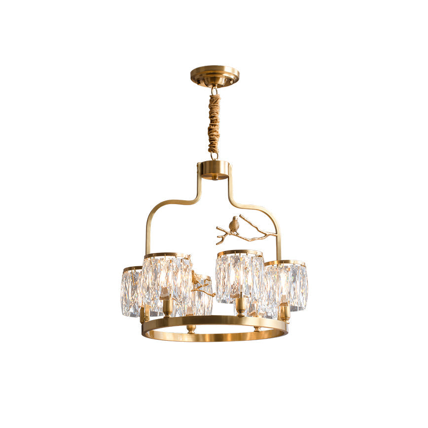Zephyr Lustre En Cristal Et Laiton à Motif D'oiseau Créatif Individuel - Neutralighting