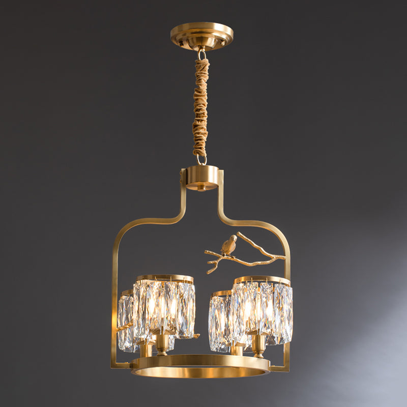 Zephyr Lustre En Cristal Et Laiton à Motif D'oiseau Créatif Individuel - Neutralighting