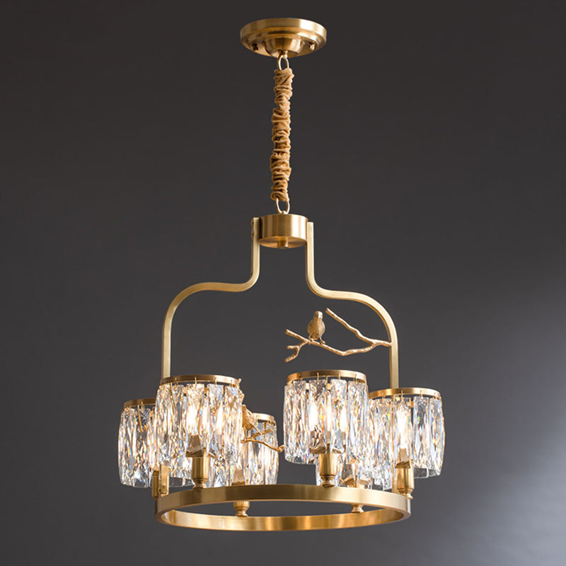 Zephyr Lustre En Cristal Et Laiton à Motif D'oiseau Créatif Individuel - Neutralighting