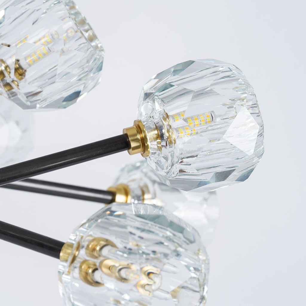 Lustra Suspension Lampe Boule en Cristal et Laiton en Grappe - Neutralighting