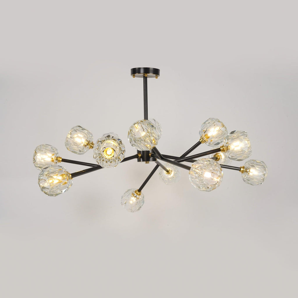 Lustra Suspension Lampe Boule en Cristal et Laiton en Grappe - Neutralighting