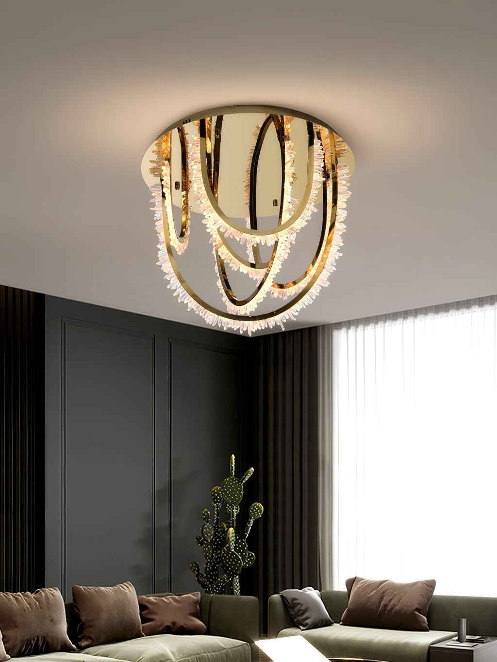 Crystal Lampe Plafonnier Cristal Corde à Créativité Individuelle - Neutralighting