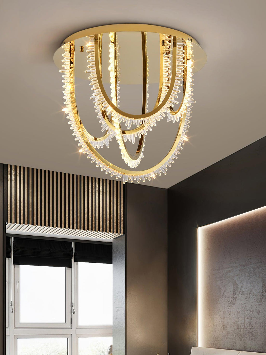 Crystal Lampe Plafonnier Cristal Corde à Créativité Individuelle - Neutralighting