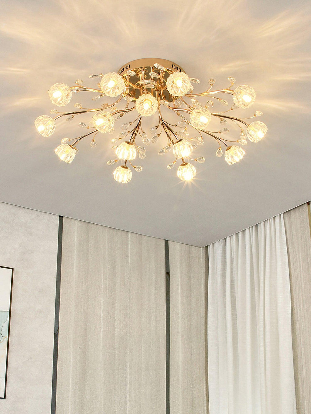 Aballs Postmoderne Luxe Fleur Cristal Plafonnier - Neutralighting