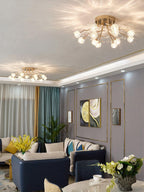 Aballs Postmoderne Luxe Fleur Cristal Plafonnier - Neutralighting