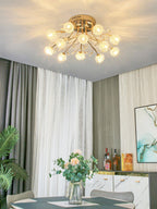 Aballs Postmoderne Luxe Fleur Cristal Plafonnier - Neutralighting