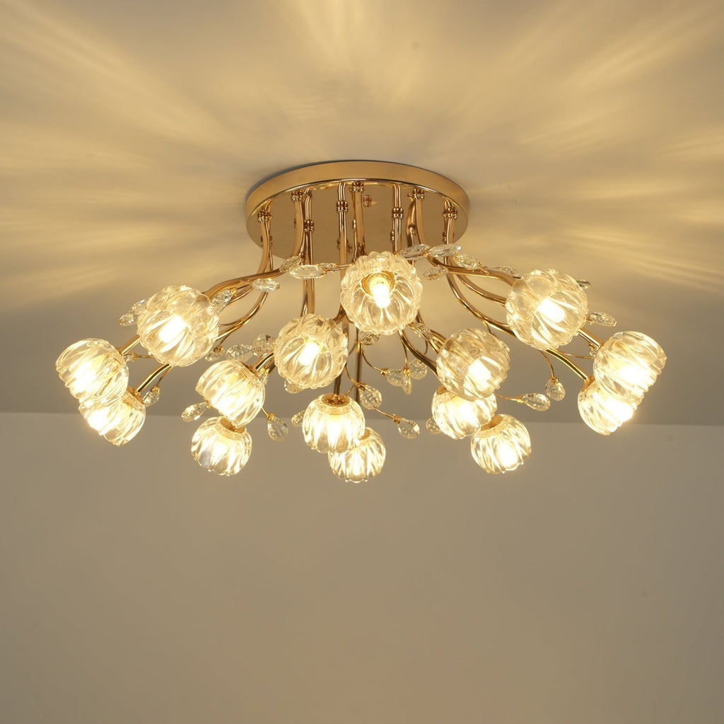 Aballs Postmoderne Luxe Fleur Cristal Plafonnier - Neutralighting