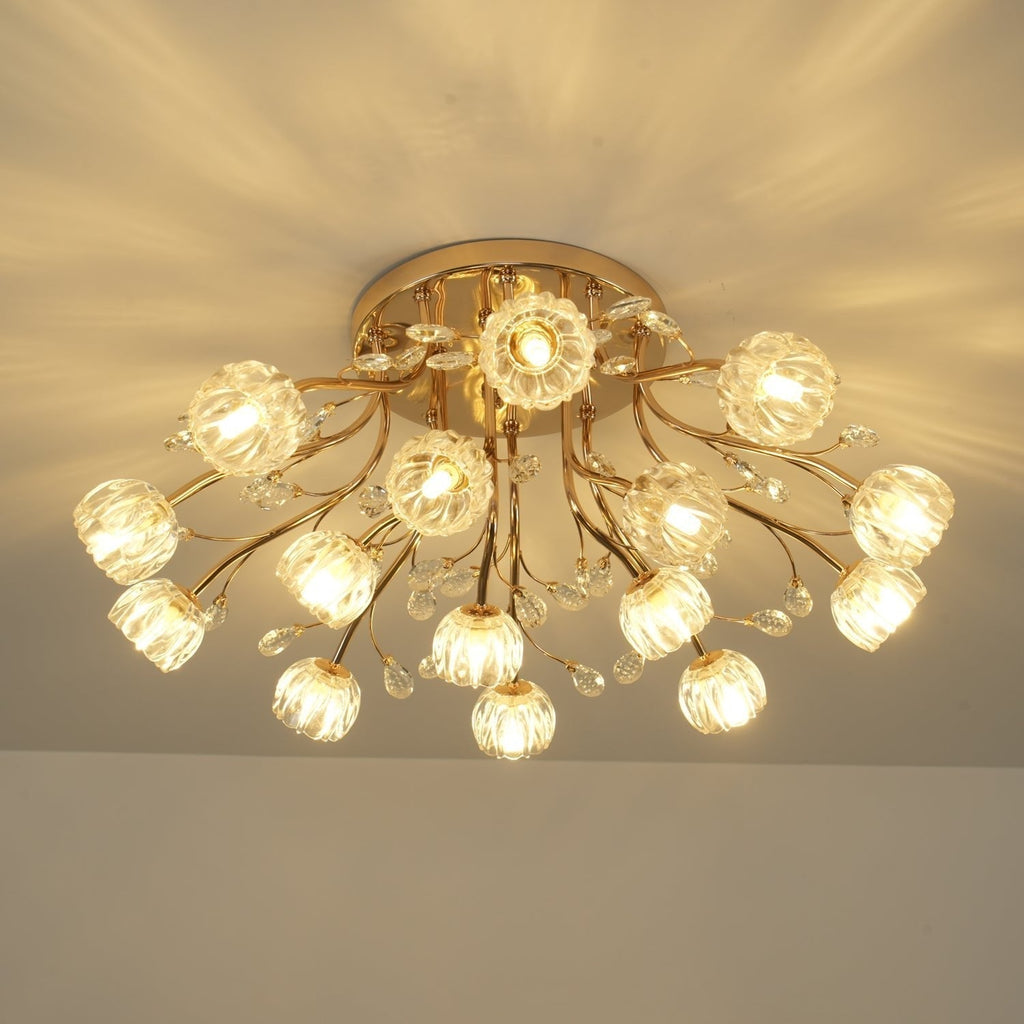 Aballs Postmoderne Luxe Fleur Cristal Plafonnier - Neutralighting