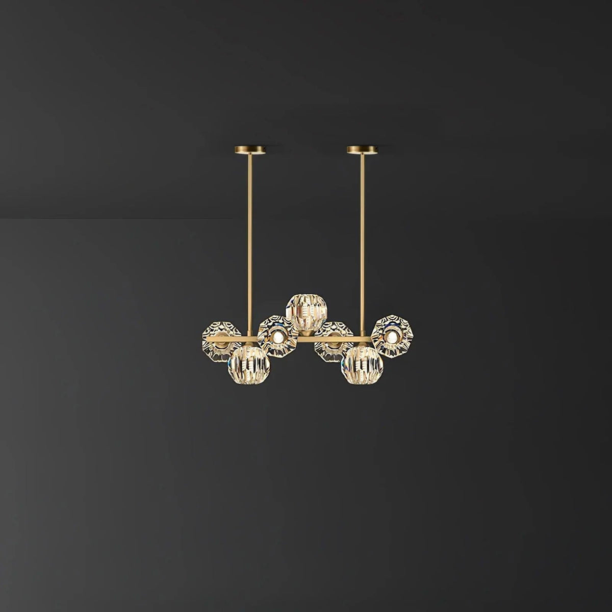 Vavynor Lustre Luxueux Boule Laiton Cristal Verre - Neutralighting