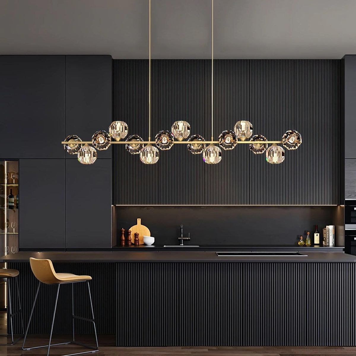 Vavynor Lustre Luxueux Boule Laiton Cristal Verre - Neutralighting