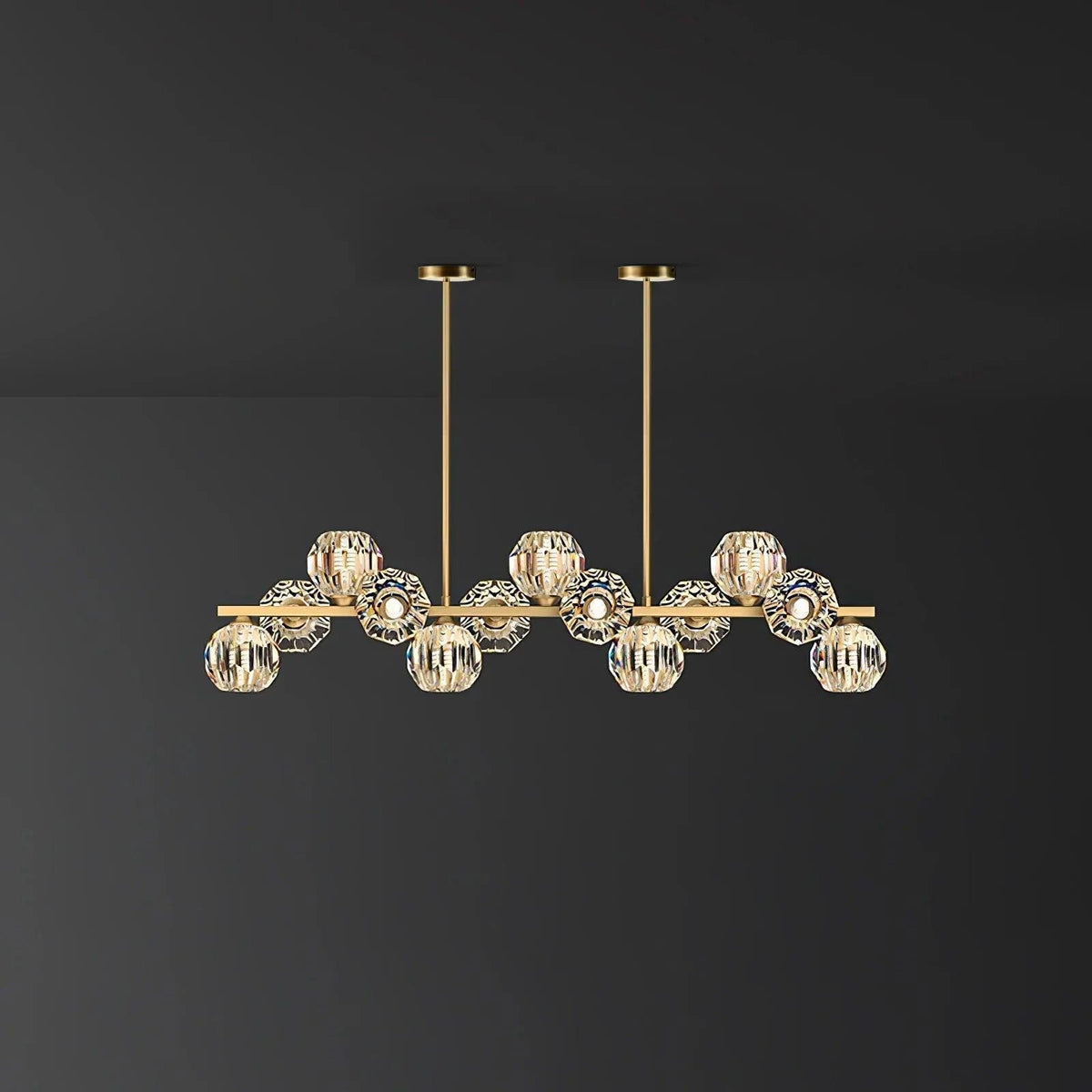 Vavynor Lustre Luxueux Boule Laiton Cristal Verre - Neutralighting