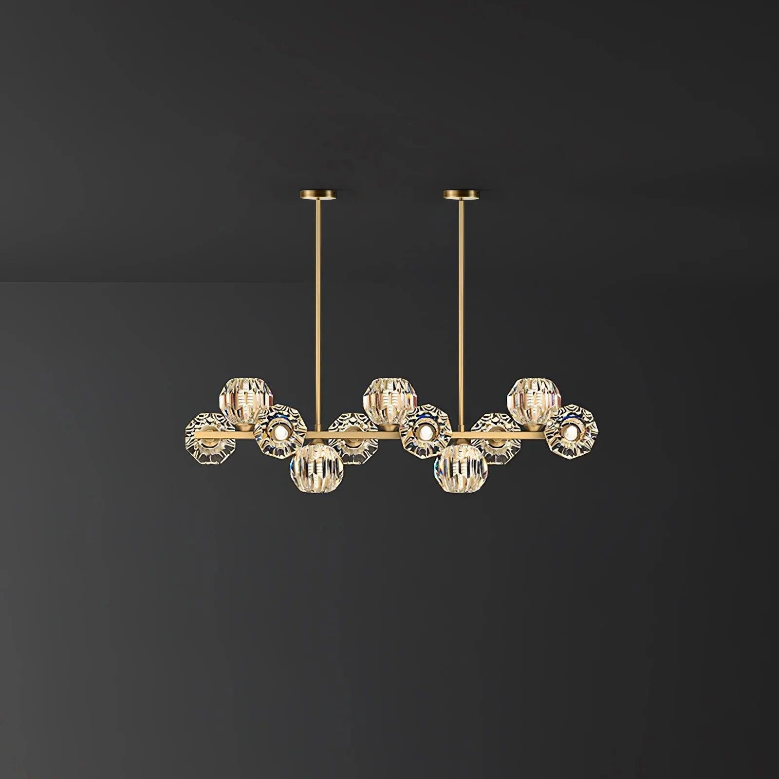 Vavynor Lustre Luxueux Boule Laiton Cristal Verre - Neutralighting