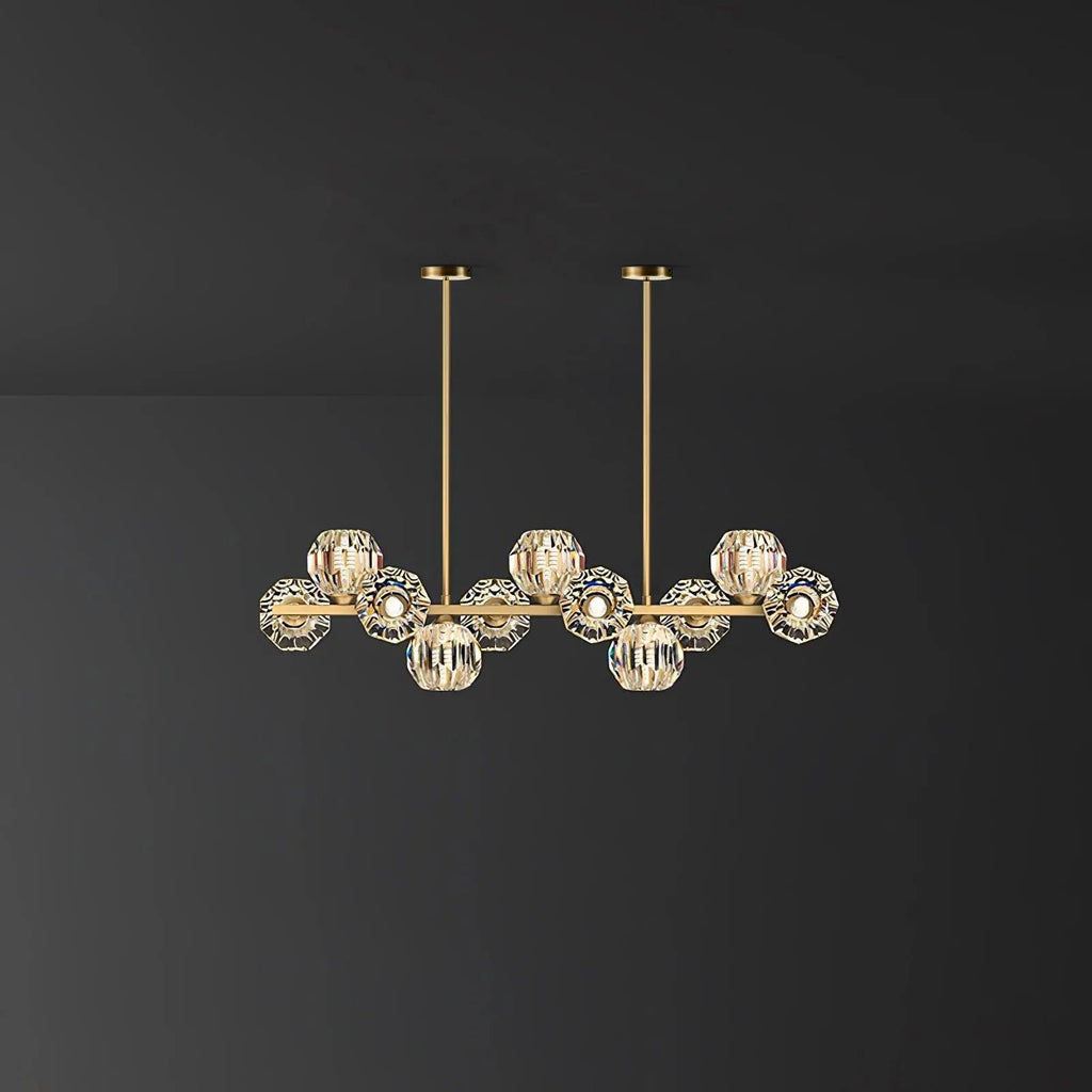 Vavynor Lustre Luxueux Boule Laiton Cristal Verre - Neutralighting
