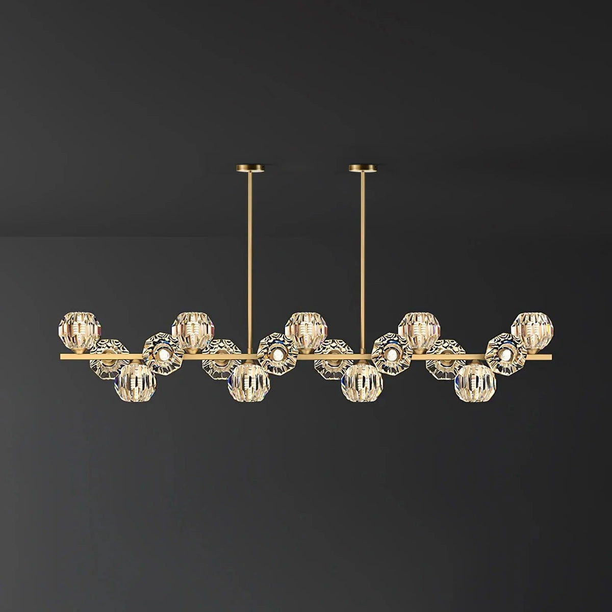 Vavynor Lustre Luxueux Boule Laiton Cristal Verre - Neutralighting