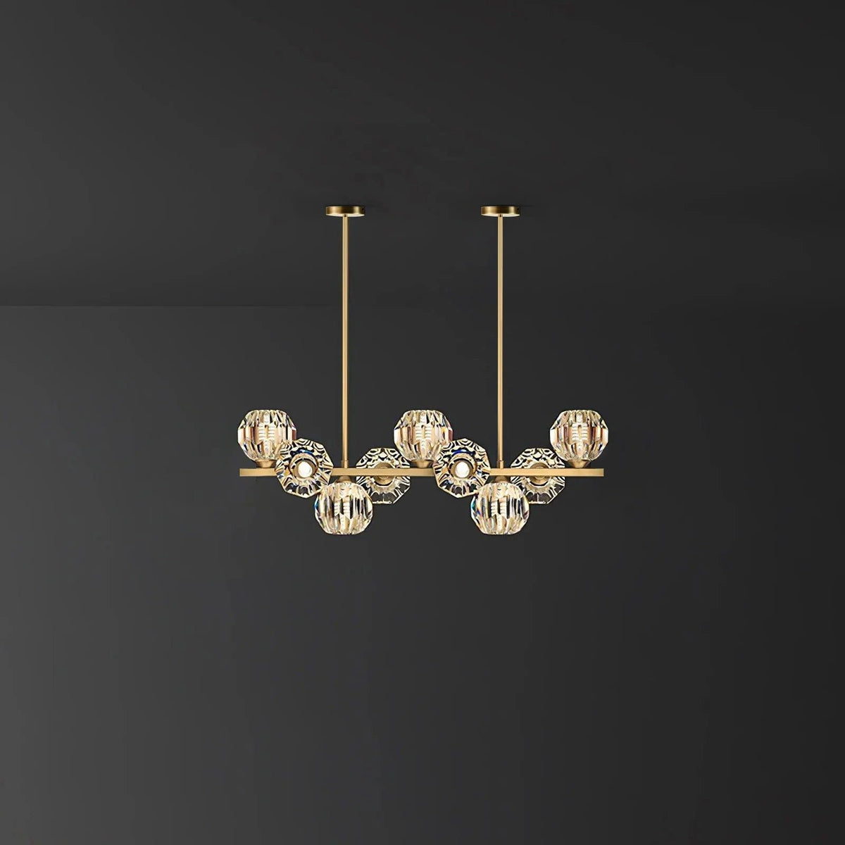 Vavynor Lustre Luxueux Boule Laiton Cristal Verre - Neutralighting