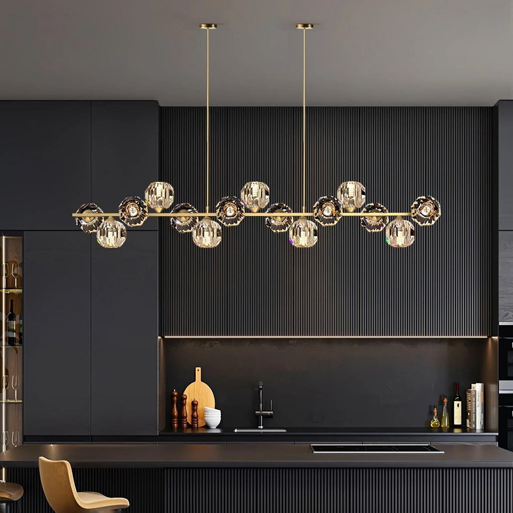 Vavynor Lustre Luxueux Boule Laiton Cristal Verre - Neutralighting