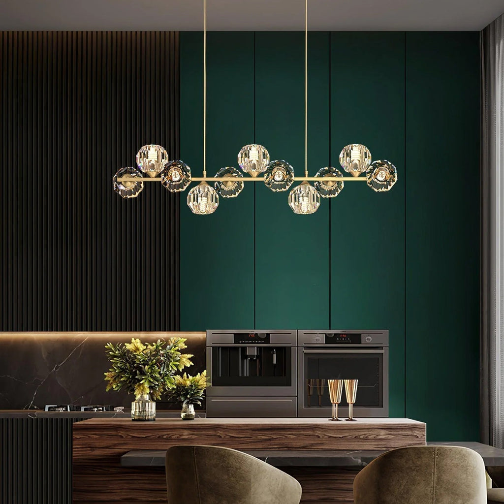 Vavynor Lustre Luxueux Boule Laiton Cristal Verre - Neutralighting