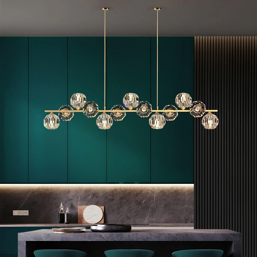 Vavynor Lustre Luxueux Boule Laiton Cristal Verre - Neutralighting