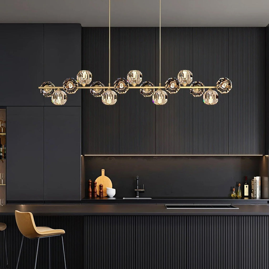 Vavynor Lustre Luxueux Boule Laiton Cristal Verre - Neutralighting