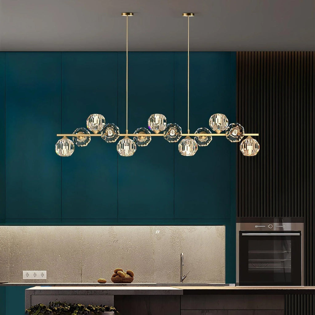 Vavynor Lustre Luxueux Boule Laiton Cristal Verre - Neutralighting